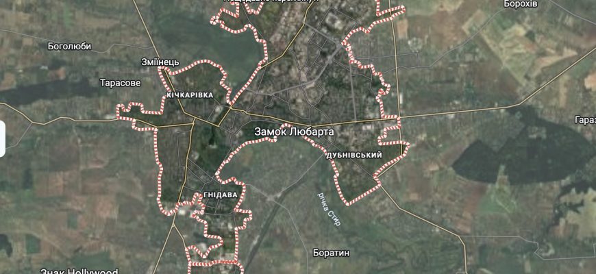 Карта Луцька і Волинської області: Google-мапа з вулицями